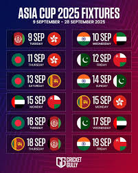Asia Cup 2025 Schedule, Match Timings