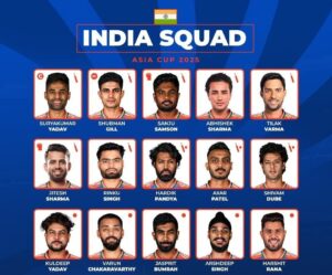India squad Asia Cup 2025 final Lists