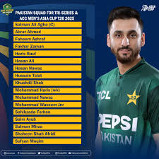Pakistan squad for UAE tri series and Asia Cup 2025