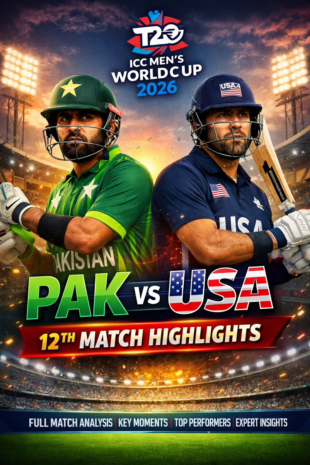 PAK vs USA 12th Match Highlights ICC Men's T20 World Cup 2026