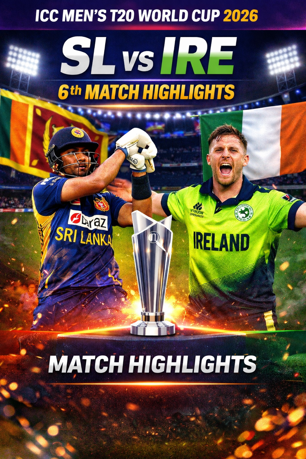 SL vs IRE 6th Match Highlights ICC Men's T20 World Cup 2026